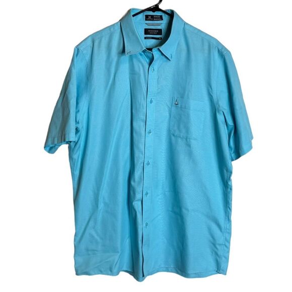 Nordstrom Regular Smart Care Fit Wrinkle Free 100% Cotton Blue Polo Shirt sz XL - Picture 1 of 5